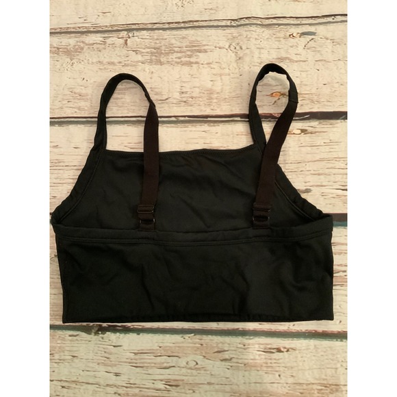 OFFLINE by Aerie Goals Stretch Medium Support Square Neck Sports Bra Black XS - Picture 2 of 3